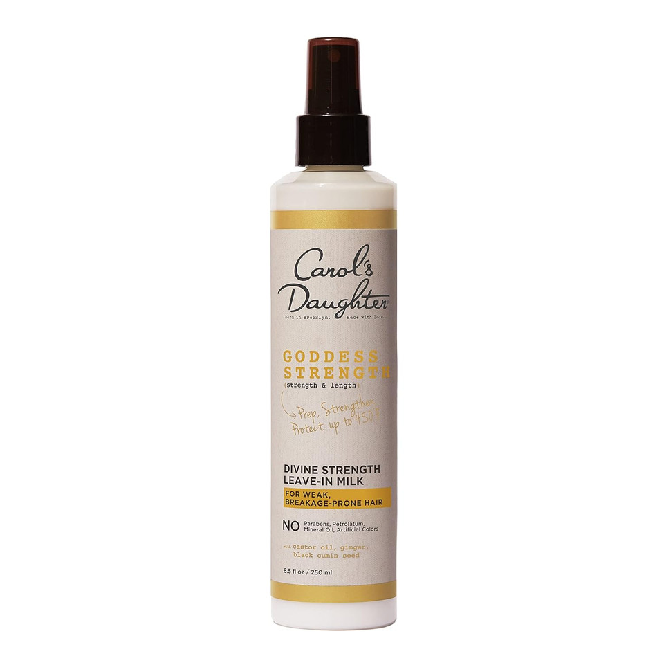 Carol'S Daughter Goddess Strength Divine Strength Leave In Hair Milk For Wavy, Coily And Curly Hair, Leave In Conditioner With Castor Oil For Weak Hair, 8.5 Oz