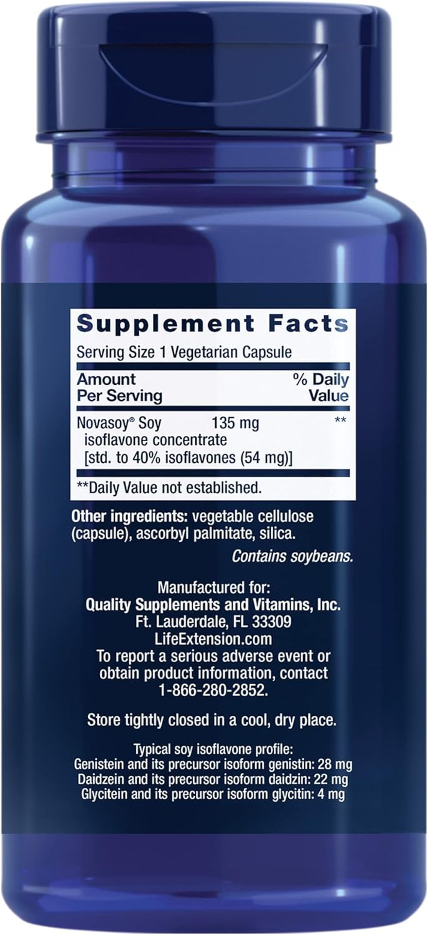 Life Extension Soy Isoflavones  Isoflavone Concentrate Supplement - Supports Bone, Heart And Hormone Health  Gluten Free, Non-Gmo  30 Vegetarian Capsules