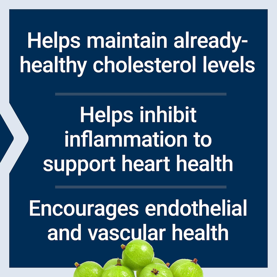 Life Extension Advanced Lipid Control, Amla Extract, Indian Gooseberry, Heart Health, Endothelial Health, Vegetarian, Gluten-Free, 60 Capsules