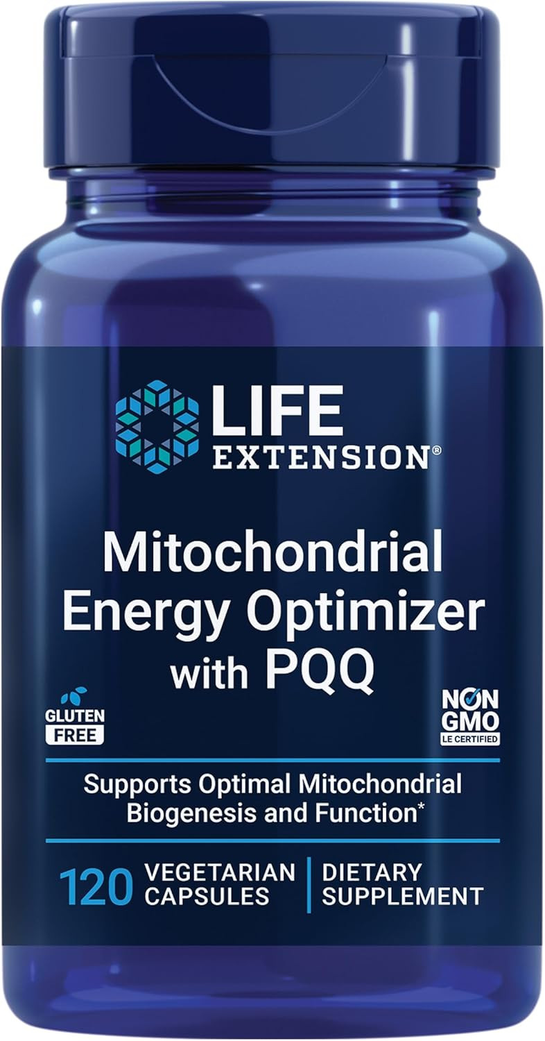 Life Extension Mitochondrial Energy Optimizer With Pqq  For Heart & Brain Health, Energy Management And Anti-Aging - Gluten-Free, Non-Gmo, Vegetarian  120 Capsules