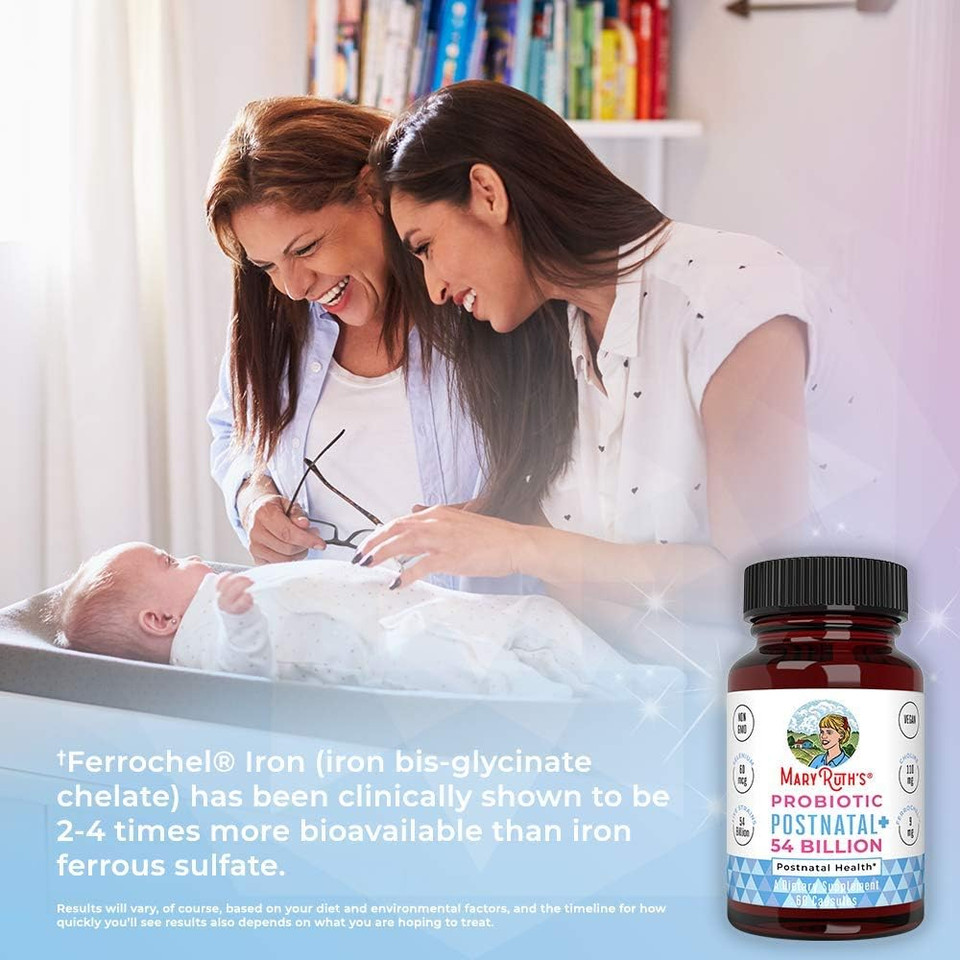Maryruth Organics Postnatal Probiotics For Breastfeeding Women | Nursing Probiotic Capsules With Vitamins | Minerals & Antioxidants | 54 Billion Cfu | Non-Gmo | Vegan | 30 Servings