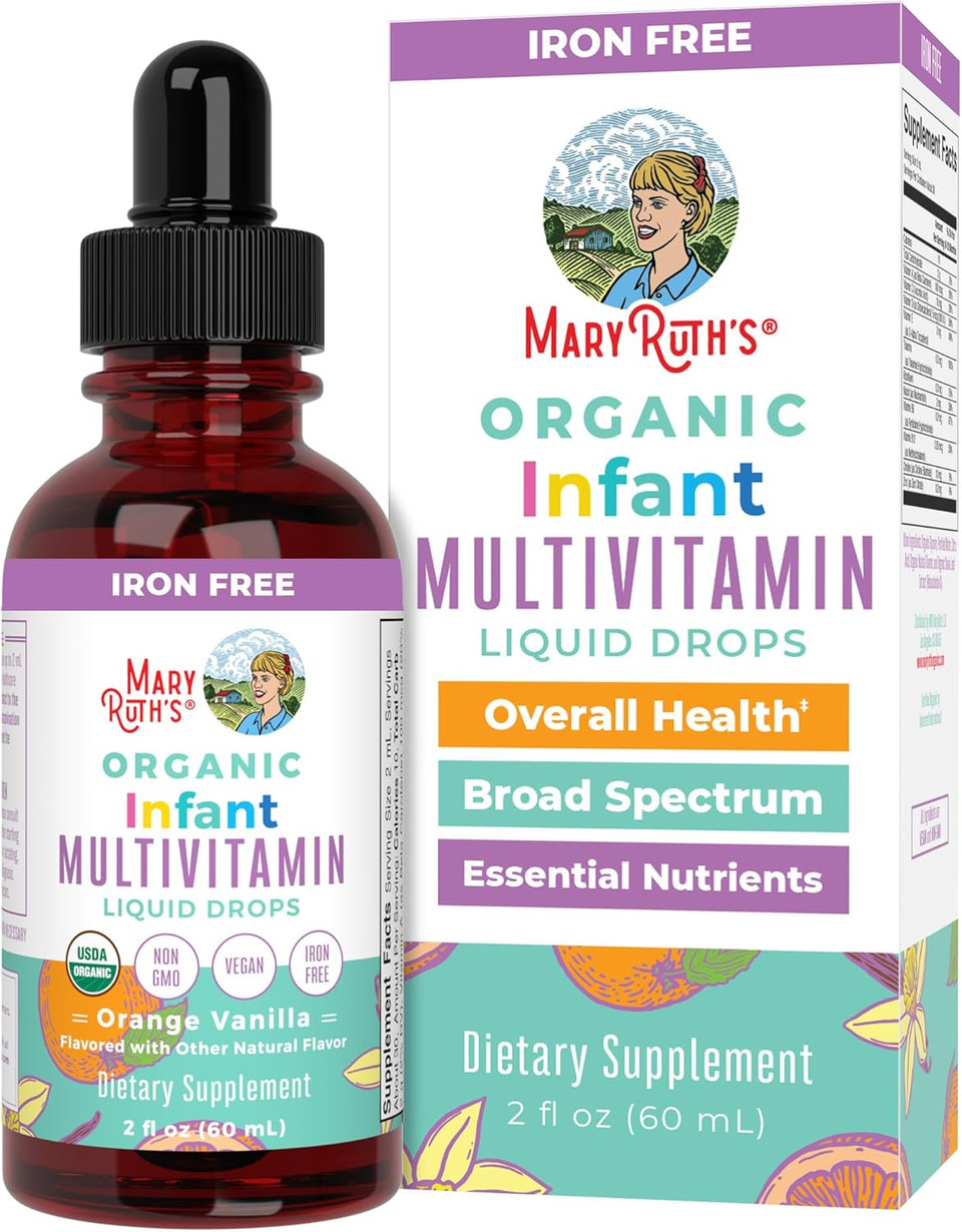 Maryruth Organics Multivitamin & Multimineral For Infants | Usda Organic | Sugar Free | Liquid Vitamins For Babies 6-12 Months | Immune Support & Overall Wellness | Vegan | Non-Gmo | 2 Fl Oz