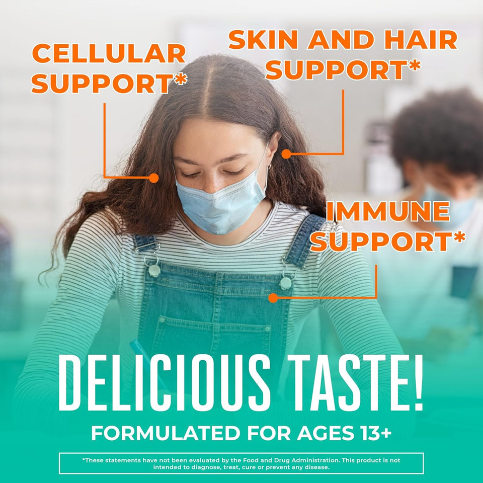 Maryruth'S Multivitamin For Teens | Sugar Free | Vitamin Gummy For Ages 13+ | Vitamin C | D And E | B | Biotin | Zinc For Immune Support | Energy | Skin And Hair | 60 Count