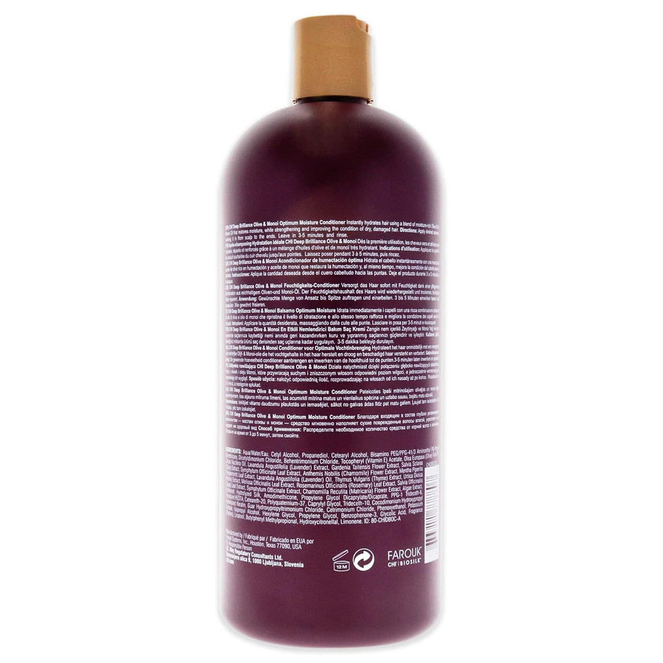 Chi Deep Brilliance Olive & Monoi Optimum Moisture Conditioner 32 Oz32 Fl Oz (Pack Of 1)