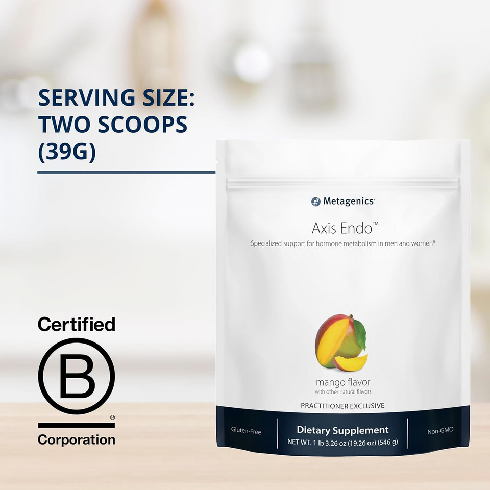 Metagenics Axis Endo - Hormone Balance Aid* - Supports Hormone Metabolism* - Bone Health Support* - Non-Gmo & Gluten-Free - Mango - 14 Servings