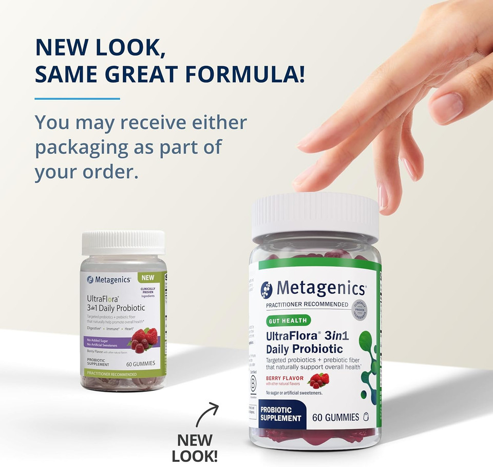 Metagenics - Ultraflora 3 In 1 Daily Probiotic Supplement To Support Gut And Immune Health For Adults And Children* - 60 Gummies