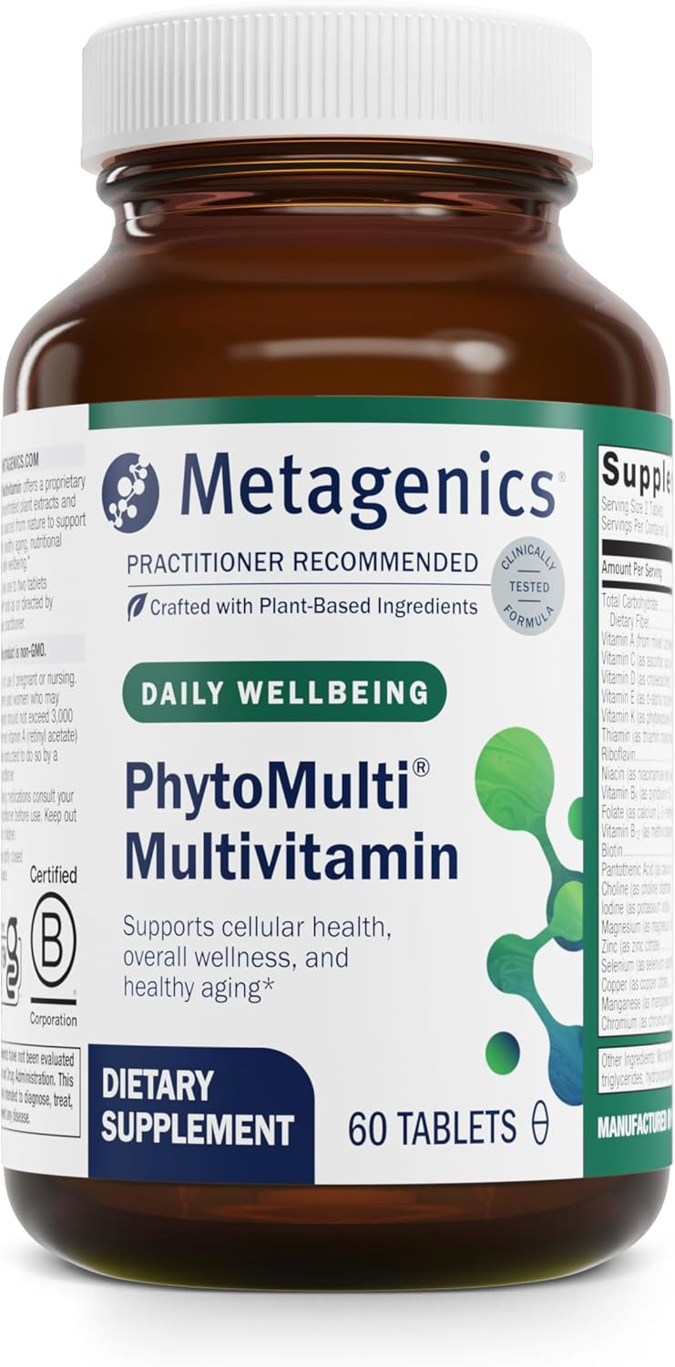 Metagenics Phytomulti Multivitamin Without Iron - Daily Multivitamin For Overall Health & Aging - 20+ Essential Vitamins & Minerals - With Vitamin B6, Lutein, Zeaxanthin & More - 60 Tablets