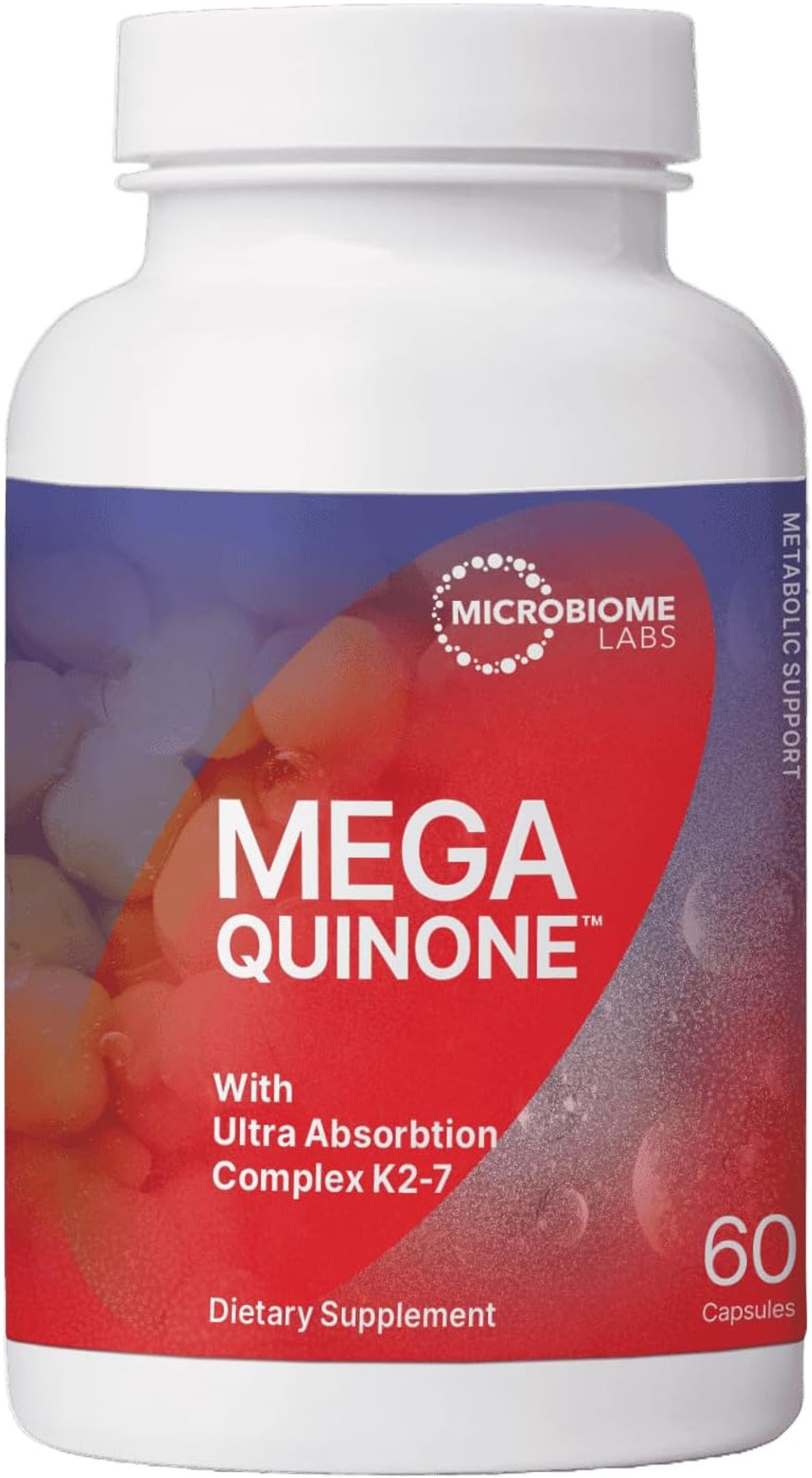 Microbiome Labs Megaquinone - Vitamin K2 For Bone, Nerve, & Heart Health - Contains Magnesium Glycinate + Zinc Bisglycinate For Improved Absorption (60 Capsules)
