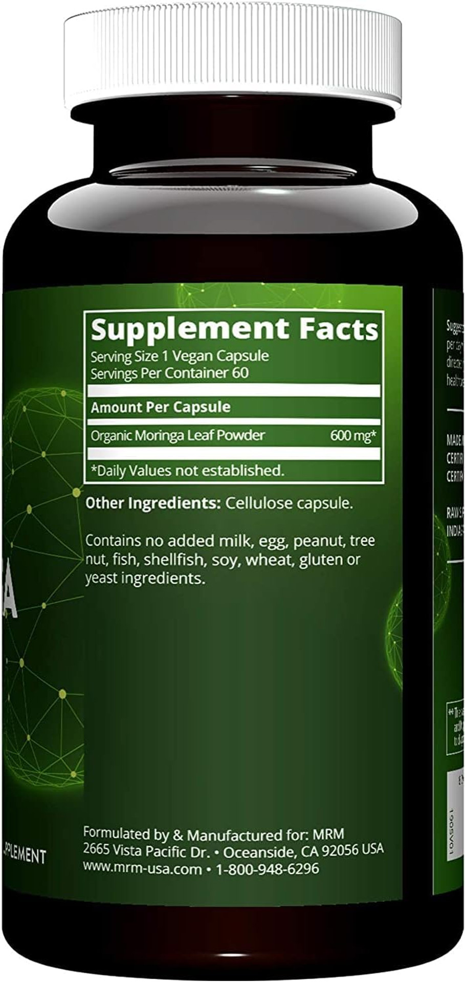 Mrm Nutrition Moringa Leaf Capsules | 600Mg Moringa | Superfoods | 60 Servings