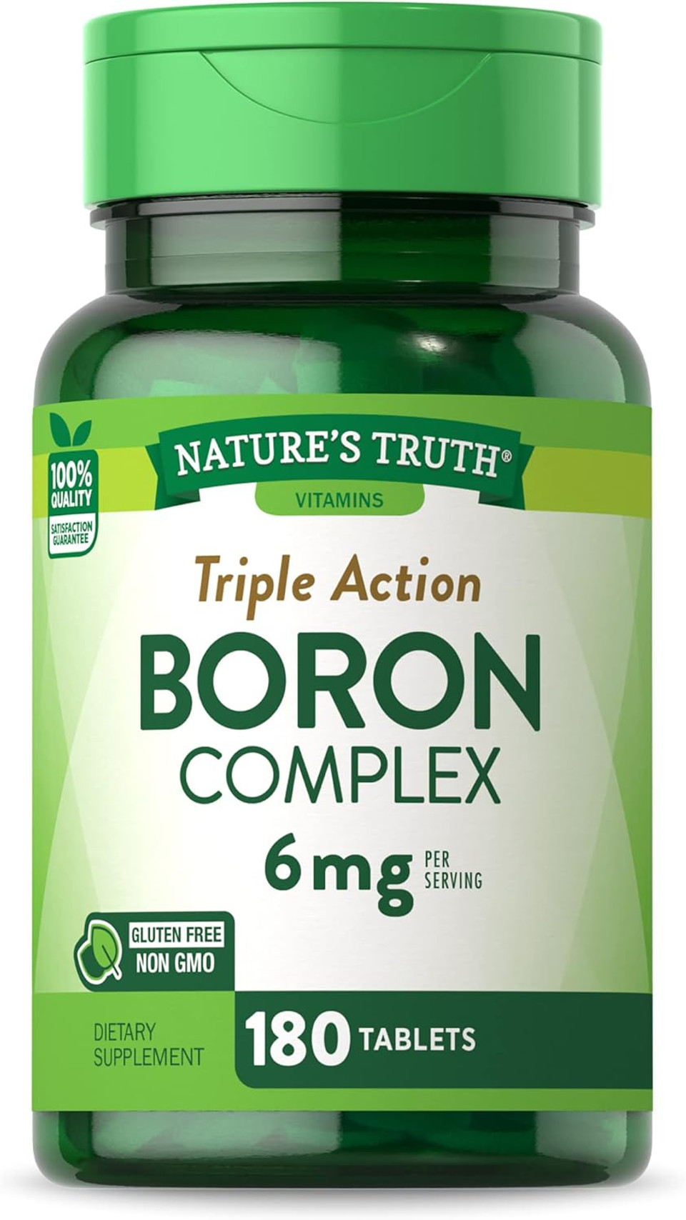 Nature'S Truth Triple Action Boron Complex | 6Mg | 180 Count | Non-Gmo & Gluten Free Mineral Support