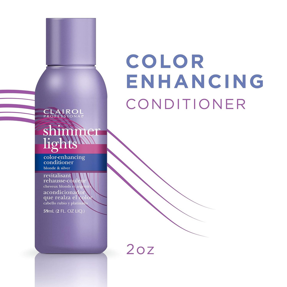 Clairol Professional Shimmer Lights Purple Conditioner, 2 Fl. Oz *Travel Size Neutralizes Brass & Yellow Tones For Blonde, Silver, Gray & Highlighted Hair **Packaging May Vary2 Fl Oz (Pack Of 1) Clairol Professional Shimmer Lights Purple Conditioner, 2 Fl. Oz *Travel Size Neutralizes Brass & Yellow Tones For Blonde, Silver, Gray & Highlighted Hair **Packaging May Vary2 Fl Oz (Pack Of 1)
