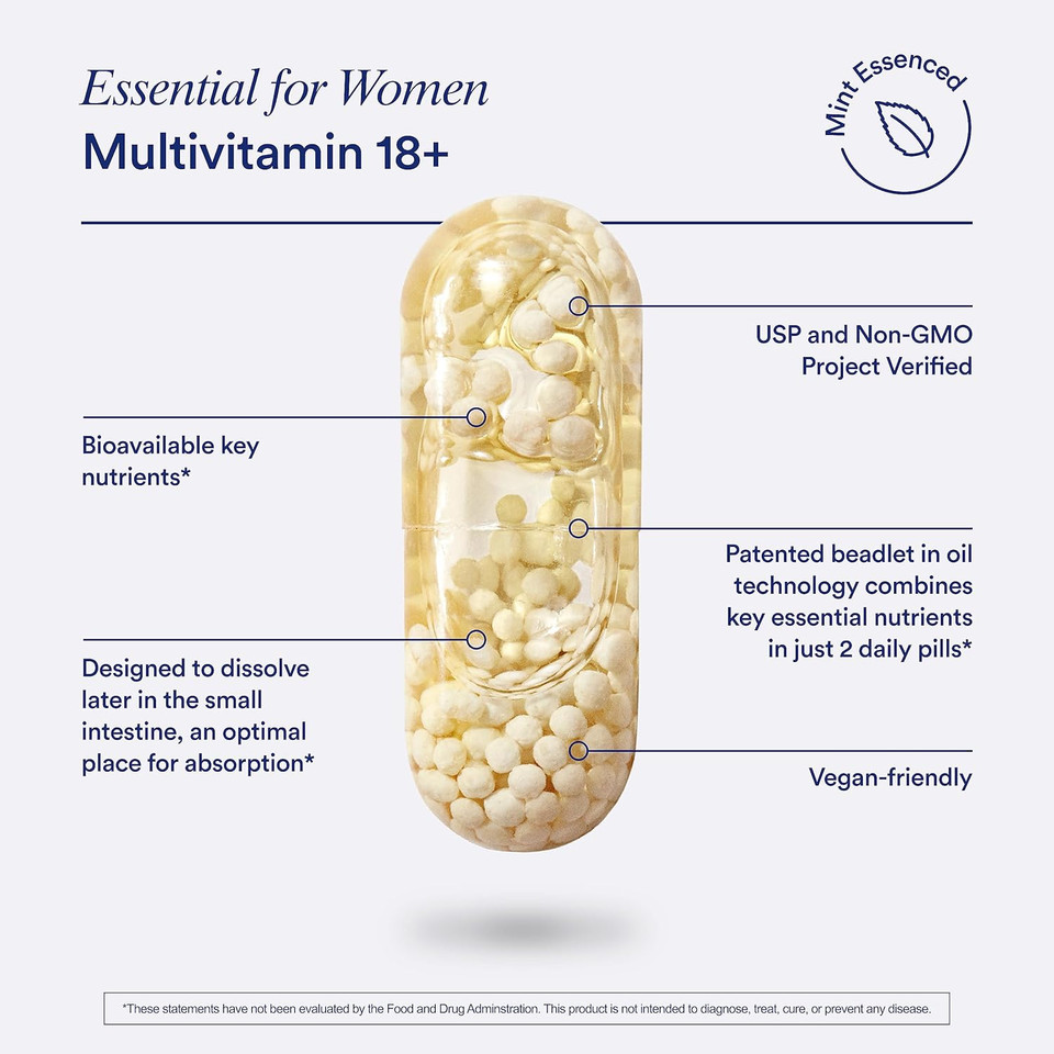 Ritual Multivitamin For Women 18+ With Vitamin D3 For Immune Support*, Vegan Omega 3 Dha, B12, Iron, Gluten Free, Non Gmo, Usp Verified, 30 Day Supply, 60 Capsules