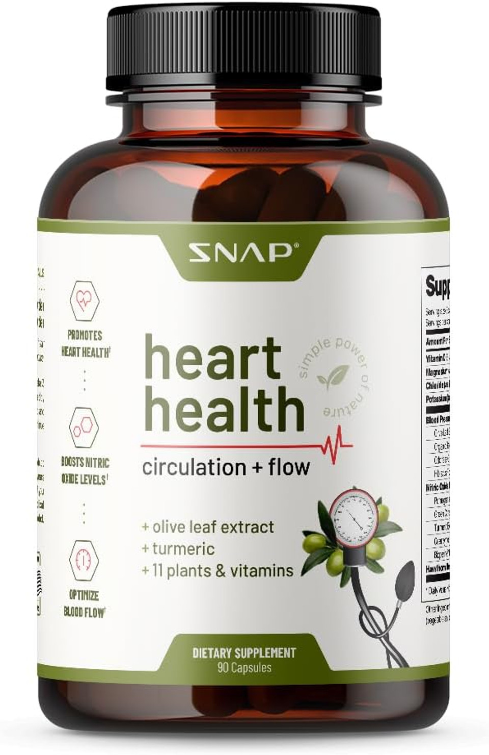 Snap Supplements Heart Health Supplements And Blood Circulation Supplements, 90 Capsules