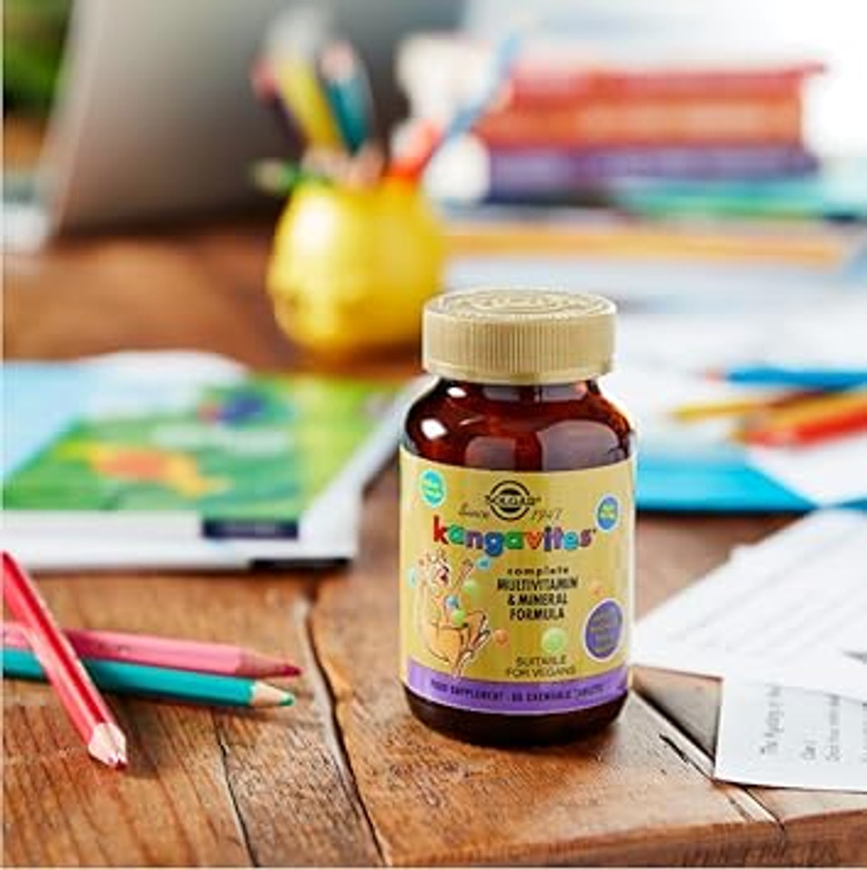 Solgar Kangavites, Bouncinã¢Â Berry Flavor - 120 Chewable Tablets - Complete Multivitamin & Mineral Formula For Children - Vegan, Gluten Free