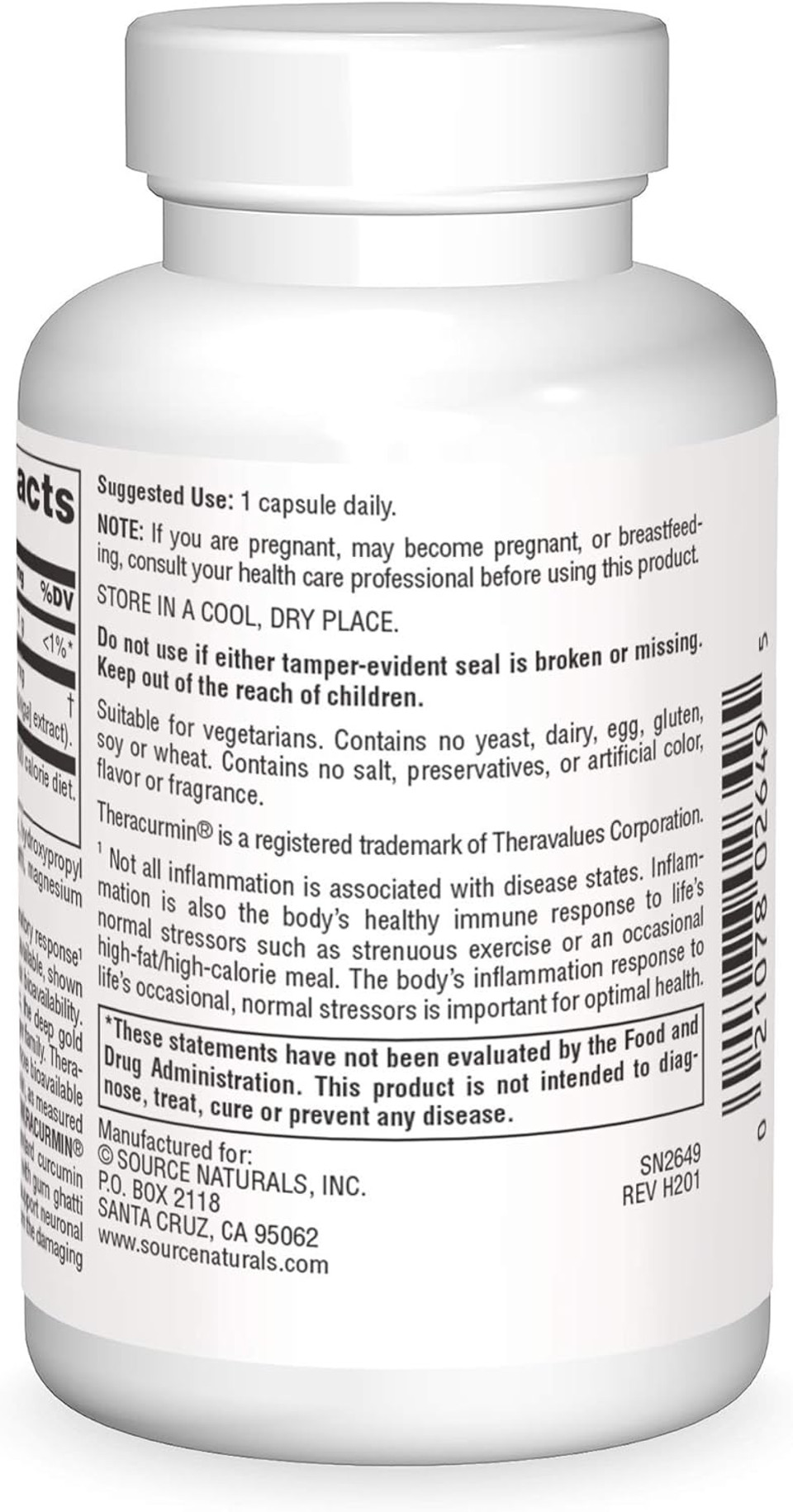 Source Naturals Theracurmin, Supports Healthy Inflammatory Response*, 600 Mg - 30 Vegetarian Capsules