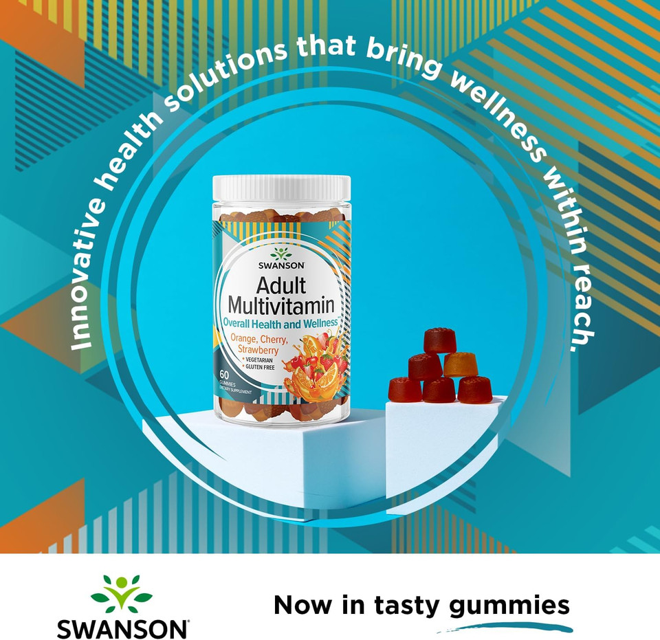 Swanson Mixed Fruit Multivitamin Adult Gummies - Daily Wellness Support For Adults - Formula For Overall Health & Wellness - 60 Gummies