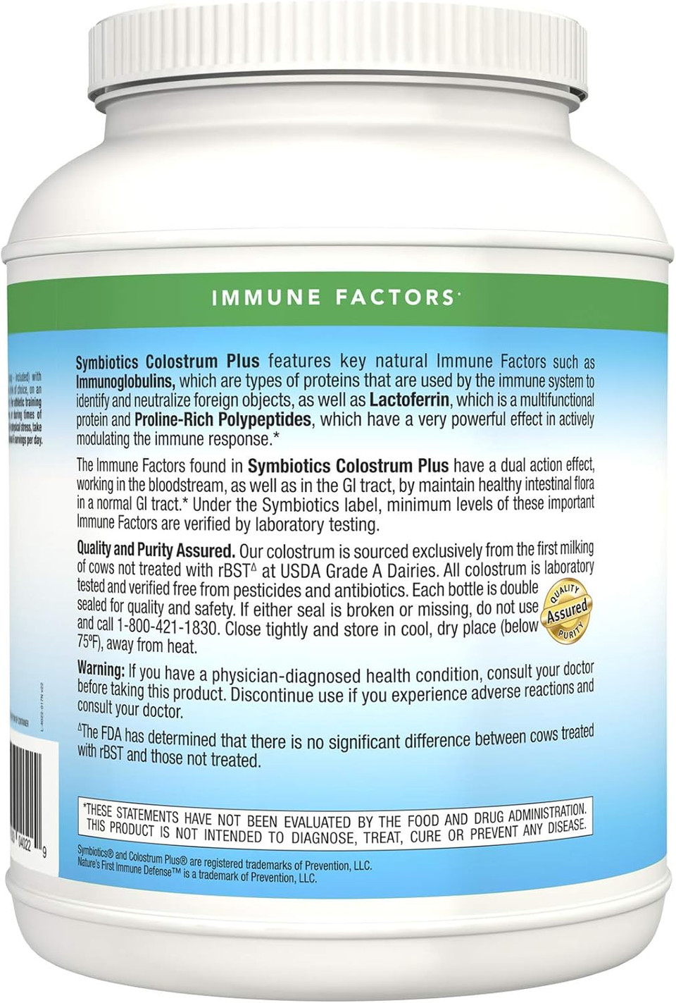 Symbiotics Colostrum Plus Powder 21 Oz (597 G) - Immunity Support - Promotes Athletic Performance And Optimal Iron Levels - Immunoglobulin - 25% Lgg Antibodies - Gluten Free
