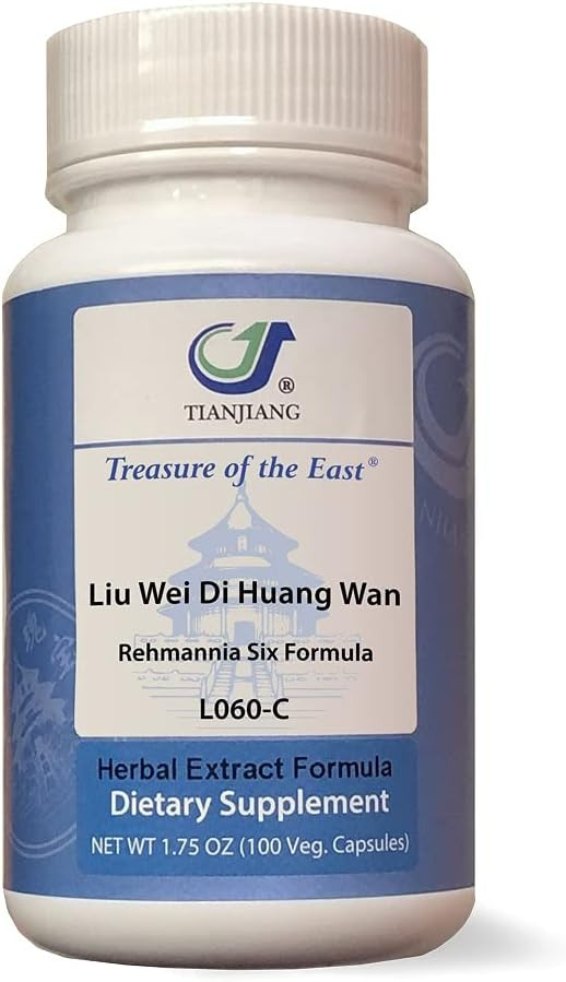 Rehmannia Six Formula - Liu Wei Di Huang Wan (5:1 Concentrated Herbal Extract, 100 Capsules)