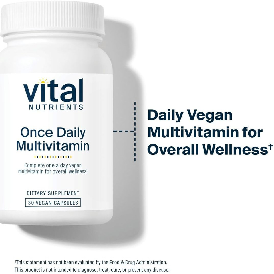Vital Nutrients Once Daily Multivitamin | Vegan Multi For Women & Men | Allergen-Free | 19 Essential Vitamins + Antioxidants For Eye And Heart Health | Gluten, Dairy & Soy-Free | 30 Capsules