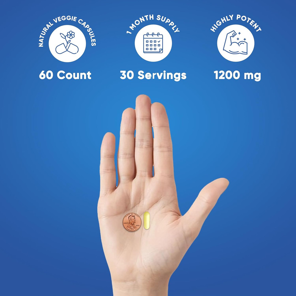 We Like Vitamins Max Strength Berberine Supplement 1200Mg - 60 Berberina Gluten-Free Vegetarian Capsules - 1200Mg Per Serving, 30 Servings