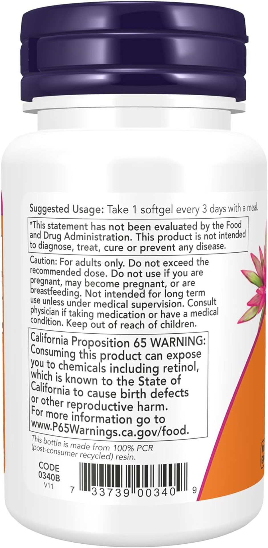 Now Supplements, Vitamin A (Fish Liver Oil) 25,000 Iu, Essential Nutrition, 100 Softgels