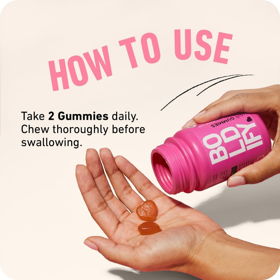 Boldify Hair Gummies - Sugar Free - Biotin Gummies - Fast Acting Vegan Hair Skin And Nails Vitamins For Hair Growth - Natural Strawberry Hair Growth Gummies - 5000Mcg Biotin/Serving, 30 Day Supply