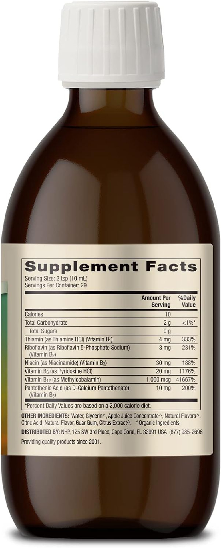 Dr. Mercola Vitamin B Complex Liquid, 9.8 Fl. Oz. (290 Ml), 29 Servings, Natural Citrus Flavor, Dietary Supplement, Supports Stress Management, Non-Gmo