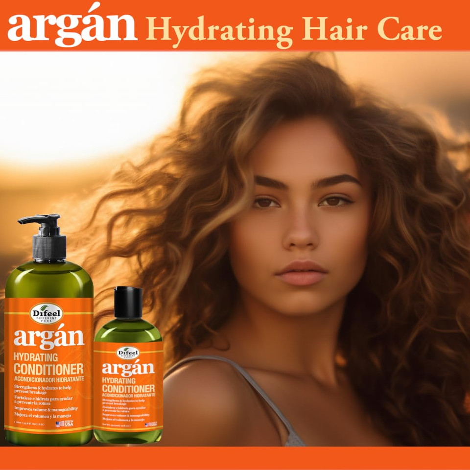 Difeel Argan Hydrating Conditioner 12 Oz. - Natural Argan Oil Conditioner Hydrating, Sulfate Free Natural Conditioner For Hair Difeel Argan Hydrating Conditioner 12 Oz. - Natural Argan Oil Conditioner Hydrating, Sulfate Free Natural Conditioner For Hair