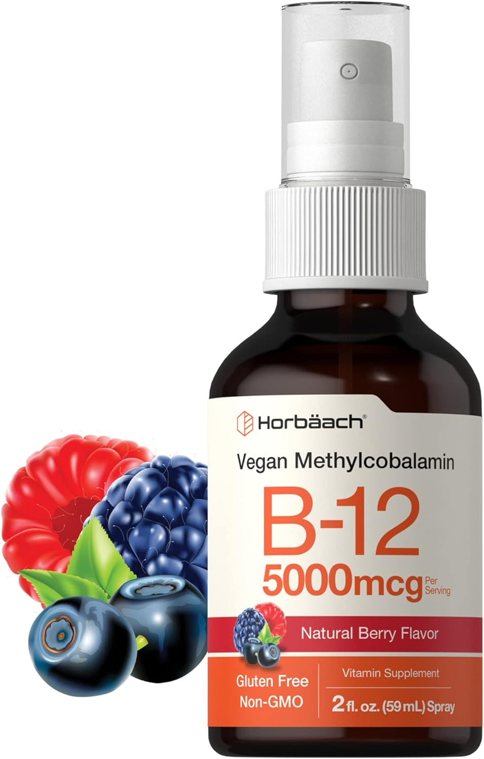 Horbã£Â¤Ach Vitamin B-12 5000Mcg Spray | Vegetarian, Non-Gmo & Gluten Free Supplement