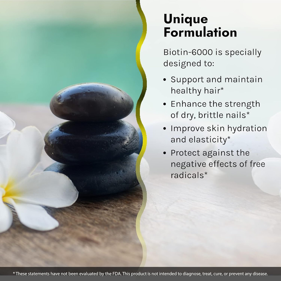 Irwin Naturals Biotin-6000-60 Liquid Soft-Gels, Pack Of 2 - Supports Strength & Protection For Hair & Nails - With Avocado Oil, Coconut Oil, Lutein & Zeaxanthin - 60 Total Servings