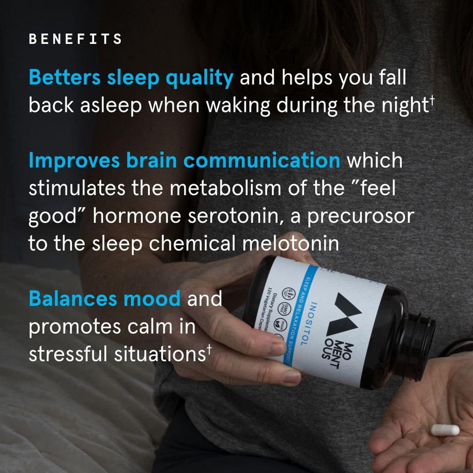 Momentous Inositol Supplement - Myo-Inositol For Mood Balance, Cognitive Function & Rest Quality Support - Vegan, Gmo-Free, Gluten-Free, 60 Servings
