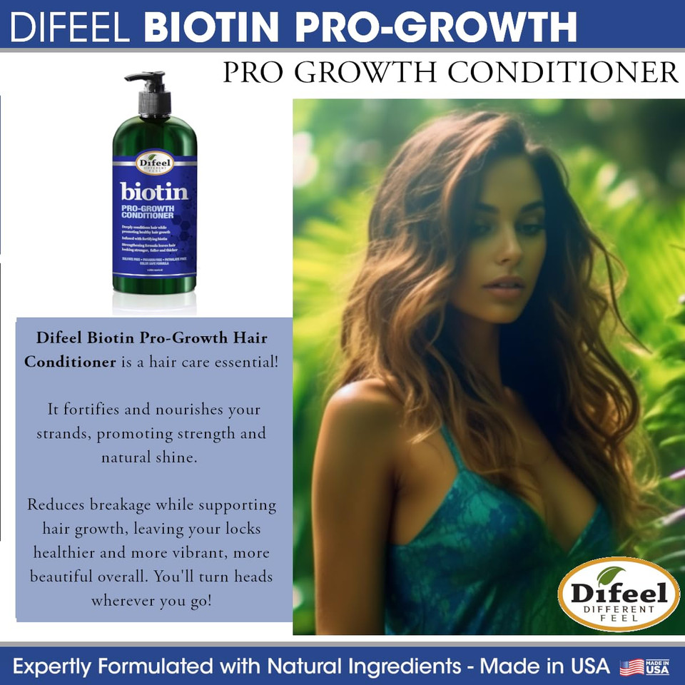 Difeel Pro-Growth Biotin Conditioner For Hair Growth 33.8 Oz. - Conditioner For Thin Hair