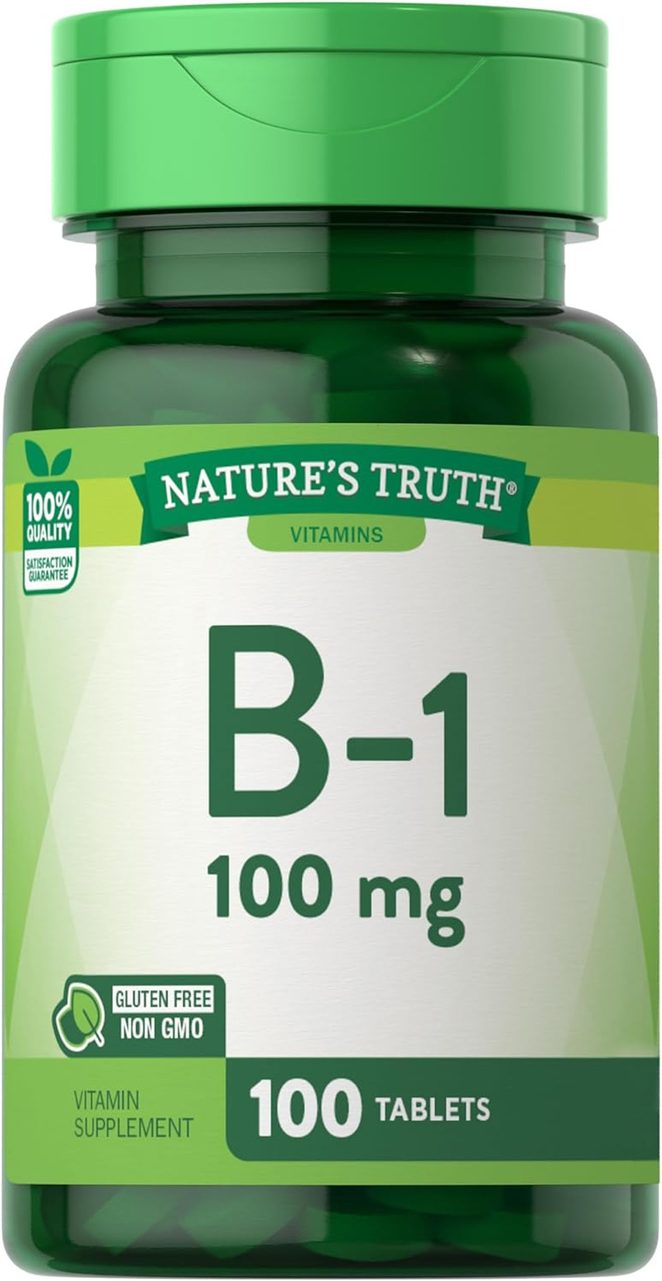 Nature'S Truth Vitamin B1 100Mg (Thiamine) | 100 Count | Vegetarian, Non-Gmo & Gluten Free Supplement