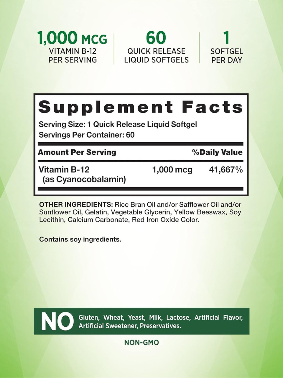 Nature'S Truth Vitamin B12 | 1000 Mcg | 60 Softgels | Non-Gmo & Gluten Free Supplement