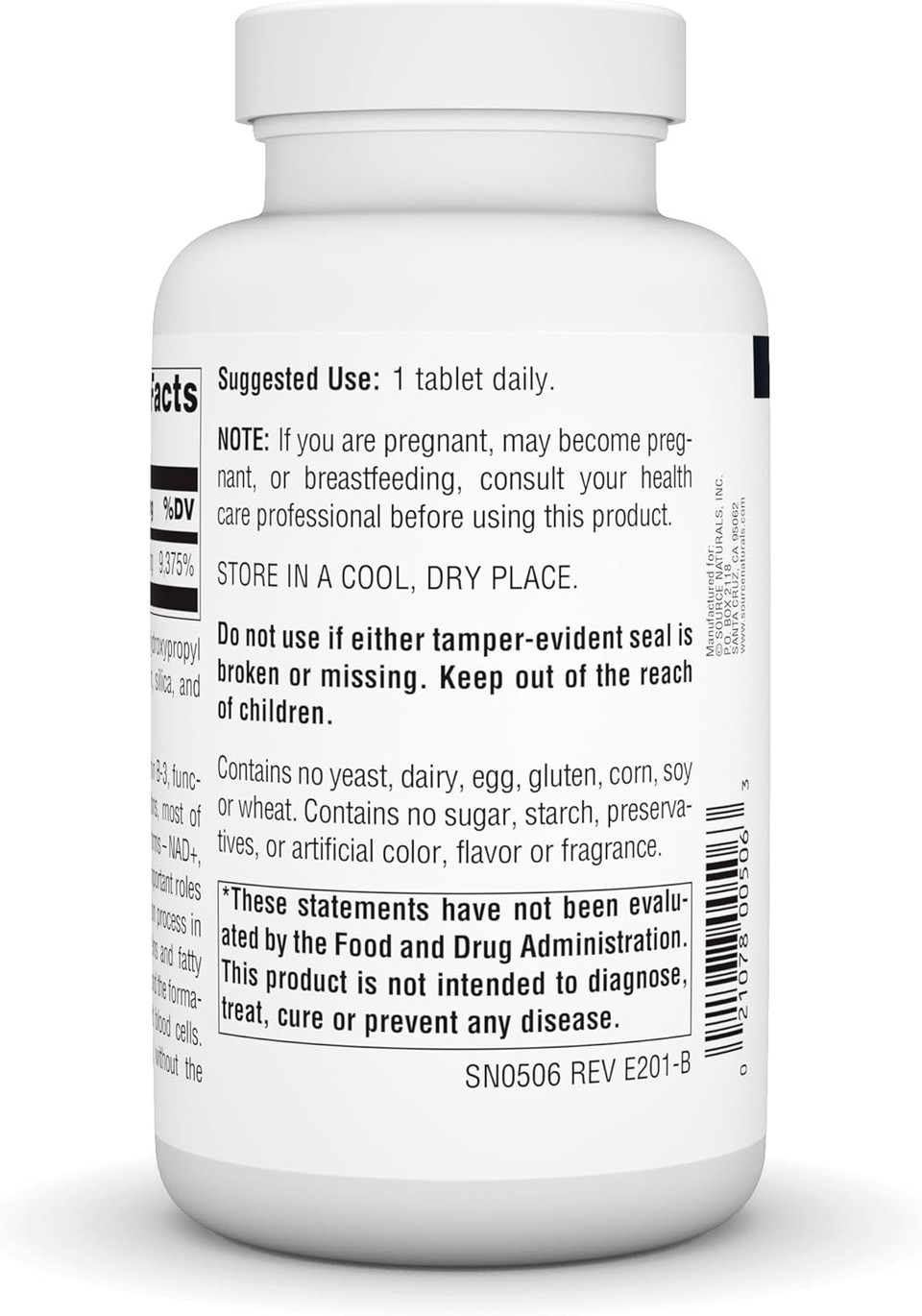 Source Naturals Niacinamide B-3, Dietary Supplement* - 1500 Mg, 100 Tablets
