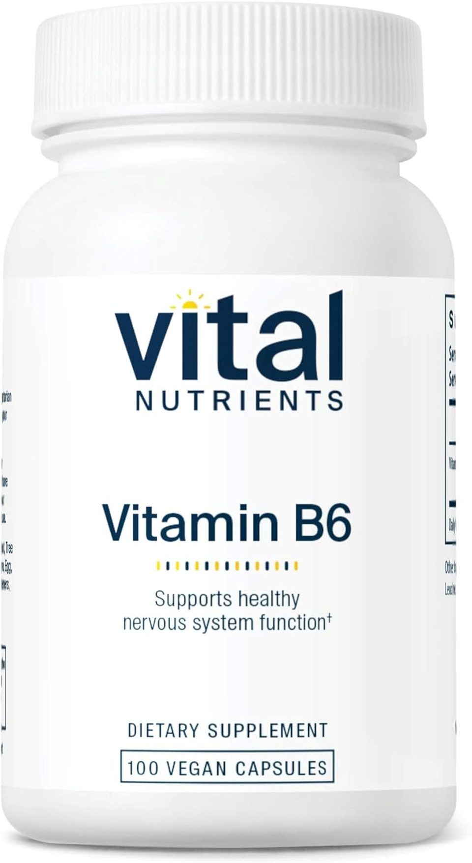 Vital Nutrients Vitamin B6 | Vegan Methylated B6 Vitamins For Nervous System, Muscle, Bone Health* | High-Potency Vitamin B6 For Menstrual Discomfort * | Gluten, Dairy, Soy Free | 100 Capsules