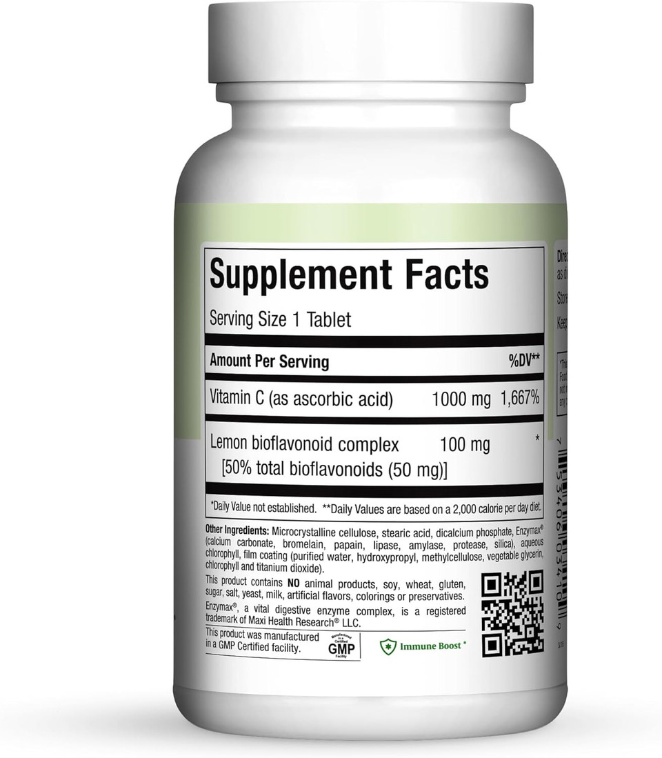 1000 Mg Vitamin C - 1000Mg Tablets Ultra High Absorption Formula - Gluten Free Kosher Dietary Non Gmo Vitamin C Supplement For Immune Support - Vit C Vitamin C Tablets From Ascorbic Acid, 100 Count