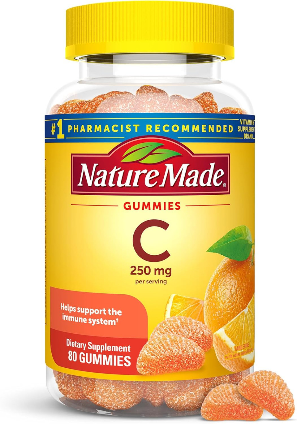 Nature Made Vitamin C 250 Mg Per Serving, Dietary Supplement For Immune Support, 80 Gummies, 40 Day Supply Nature Made Vitamin C 250 Mg Per Serving, Dietary Supplement For Immune Support, 80 Gummies, 40 Day Supply