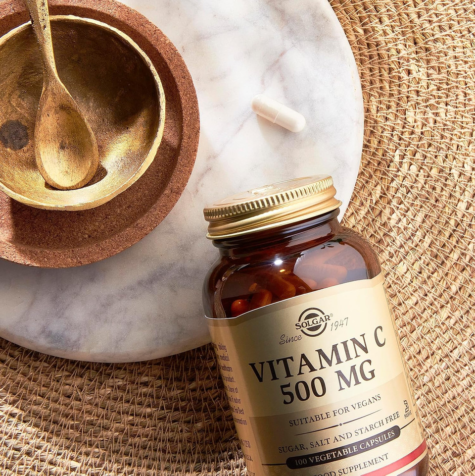 Solgar Vitamin C 500 Mg, 100 Vegetable Capsules - Antioxidant & Immune Support - Overall Health - Supports Healthy Skin & Joints - Non Gmo, Vegan, Gluten Free, Kosher - 100 Servings