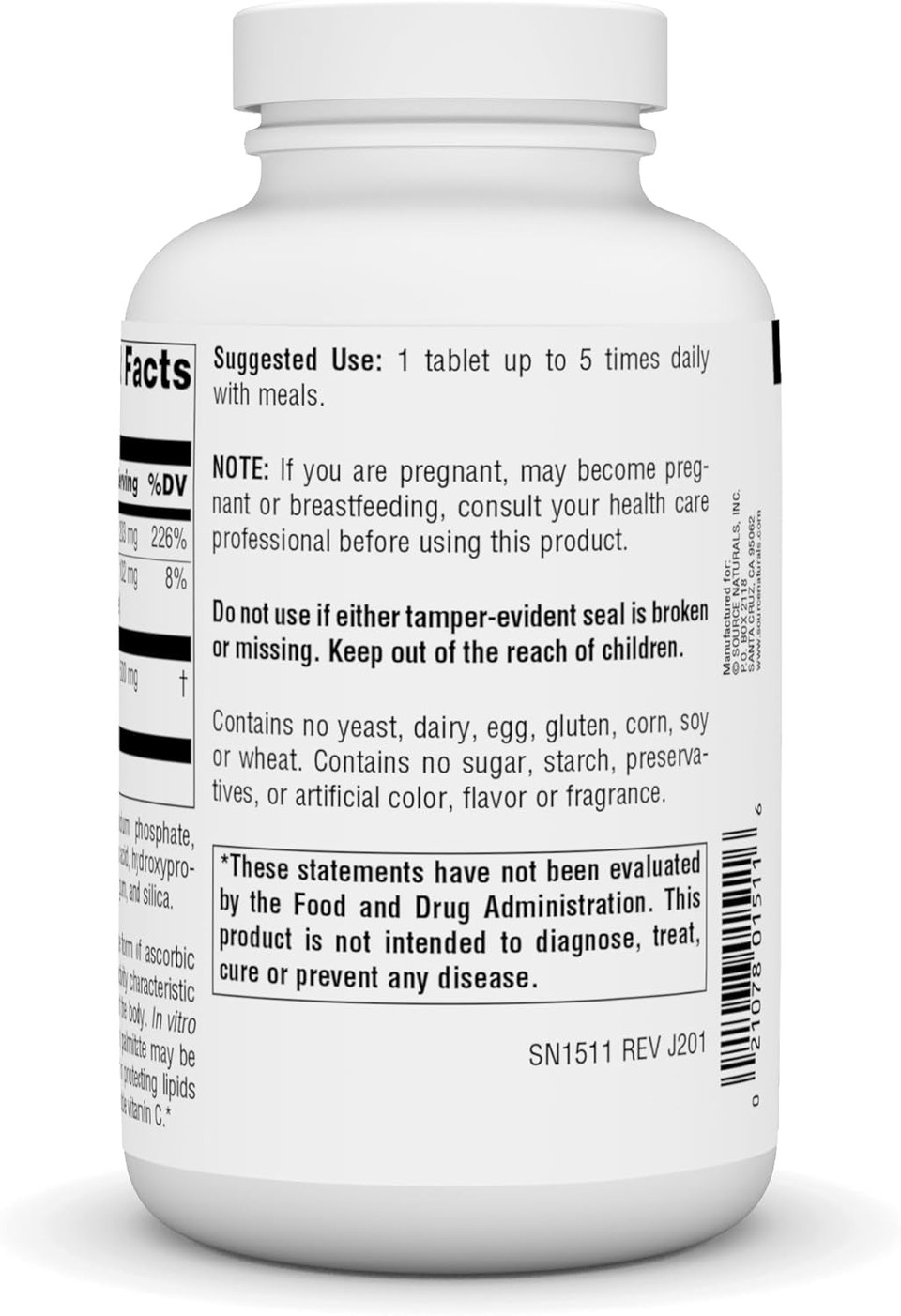 Source Naturals Ascorbyl Palmitate 500Mg Fat-Soluble Vitamin C Ester Supplement - 180 Tablets