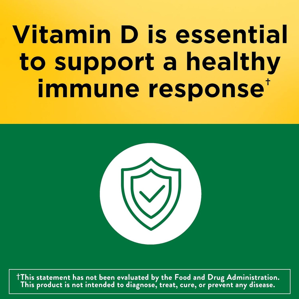 Nature Made Vitamin D3 1000 Iu (25 Mcg), Dietary Supplement For Bone, Teeth, Muscle And Immune Health Support, 180 Softgels, 180 Day Supply