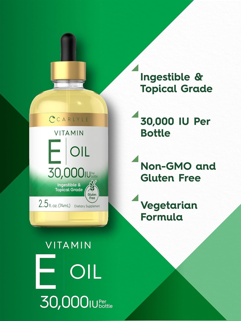Carlyle Vitamin E Oil | 30,000 Iu | 2.5 Fl Oz | Ingestible & Topical Grade | Moisturizing For Skin | Vegetarian, Non-Gmo, Gluten Free Supplement Carlyle Vitamin E Oil | 30,000 Iu | 2.5 Fl Oz | Ingestible & Topical Grade | Moisturizing For Skin | Vegetarian, Non-Gmo, Gluten Free Supplement