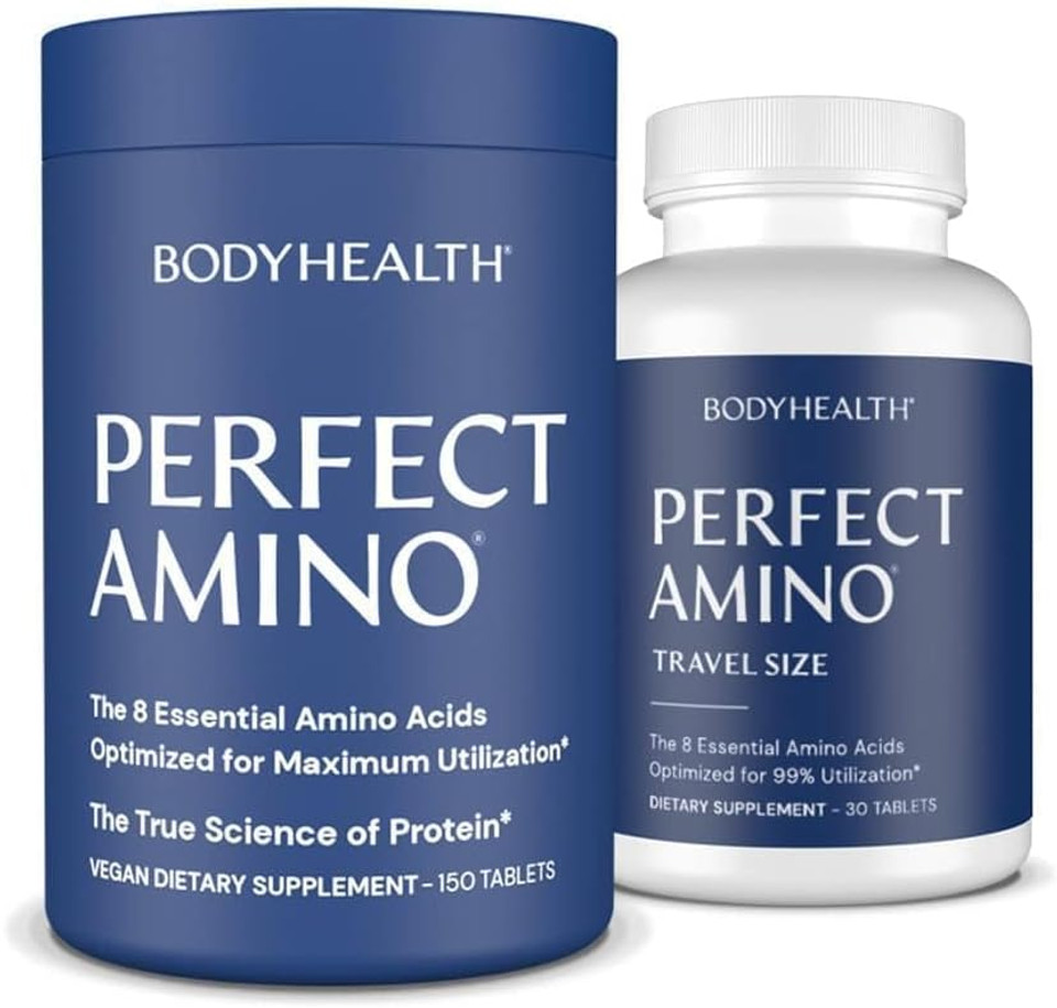 Bodyhealth Perfectamino Tablets (150 Ct), Essential Amino Acid With Bcaas + Lysine, Phenylalanine, Threonine, Methionine, Tryptophan, Supplement For Muscle Mass Production, Recovery & Strength