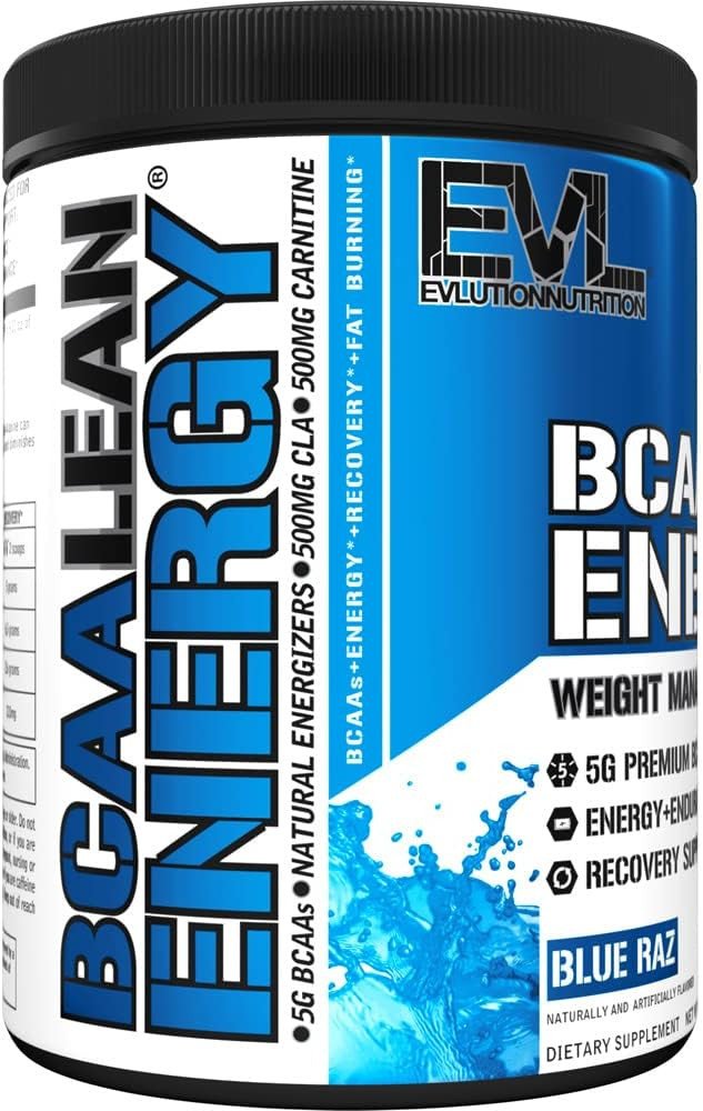 Evl Bcaa Lean Energy Powder - Pre Workout Green Tea Fat Burner Support With Bcaas Amino Acids And Clean Energizers - Bcaa Powder Post Workout Recovery Drink For Lean Muscle Recovery - Furious Grape