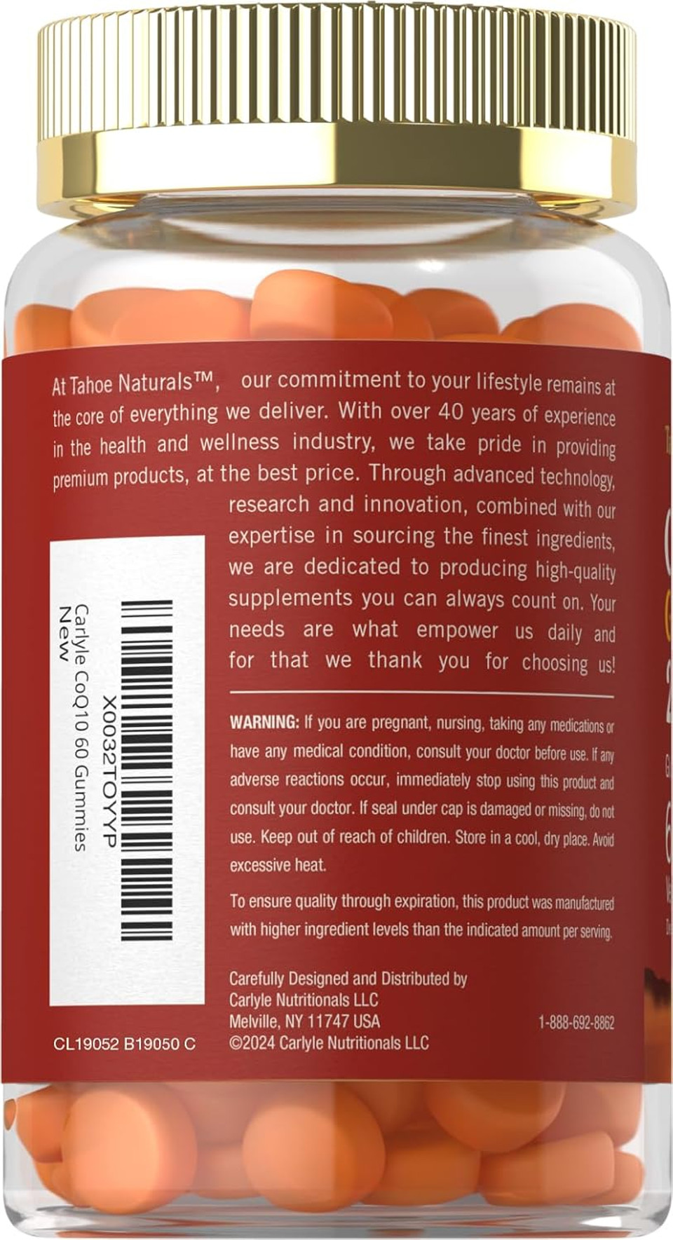 Carlyle Coq10 Gummies | 200 Mg | 60 Count | Mango Pineapple Flavor | Vegan, Non-Gmo, Gluten Free | Tahoe Naturals