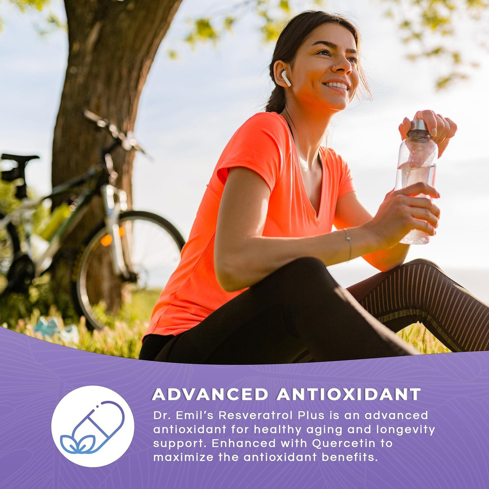 Dr. Emil Nutrition Resveratrol Supplement - Healthy Aging Supplement With 500Mg Resveratrol And 100Mg Quercetin - Supports Normal Cellular & Cognitive Health, 60 Capsules