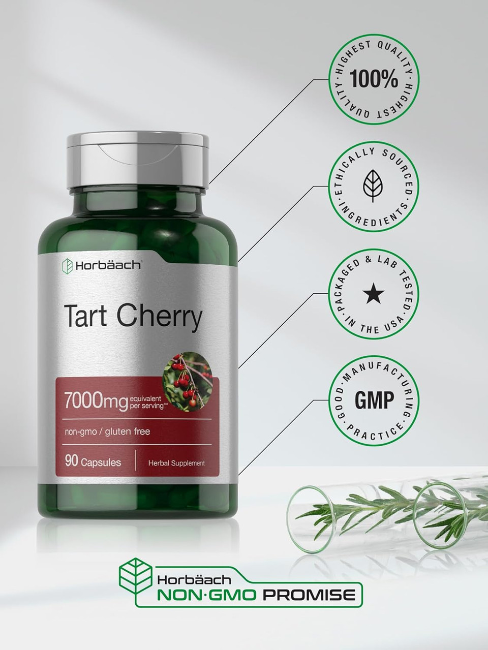 Horbã£Â¤Ach Tart Cherry Extract 7000Mg | 90 Capsules | Traditional Herb Supplement | Non-Gmo And Gluten Free Formula