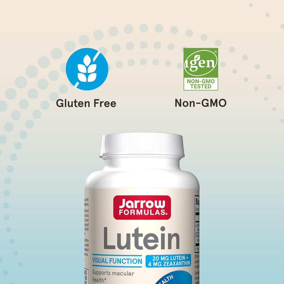 Jarrow Formulas Lutein 20 Mg With Zeaxanthin, Dietary Supplement For Visual Function And Macular Health Support, 60 Softgels, 60 Day Supply