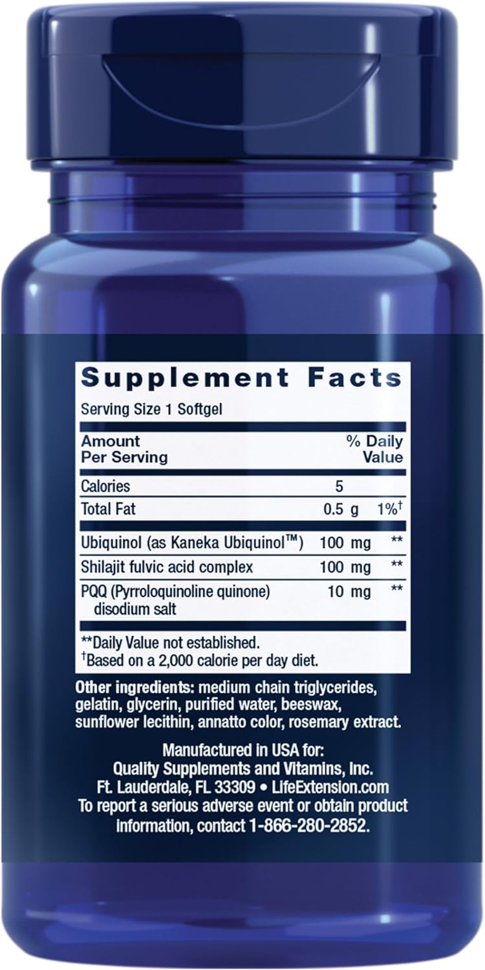 Life Extension Super Ubiquinol Coq10 With Pqq, Coq10, Pqq, Shilajit, Heart Health, Cellular Energy Support, 8X Better Absorption, Gluten-Free, 100 Mg, 30 Softgels