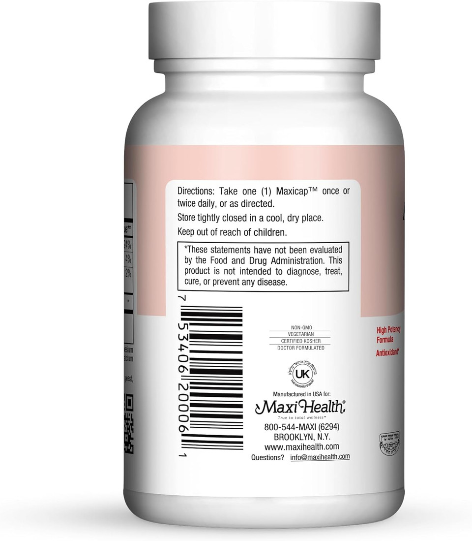 Maxi Health Advanced Co Q10 300 - Coenzyme Q10 - With Potassium & Magnesium - 60 Capsules - Kosher